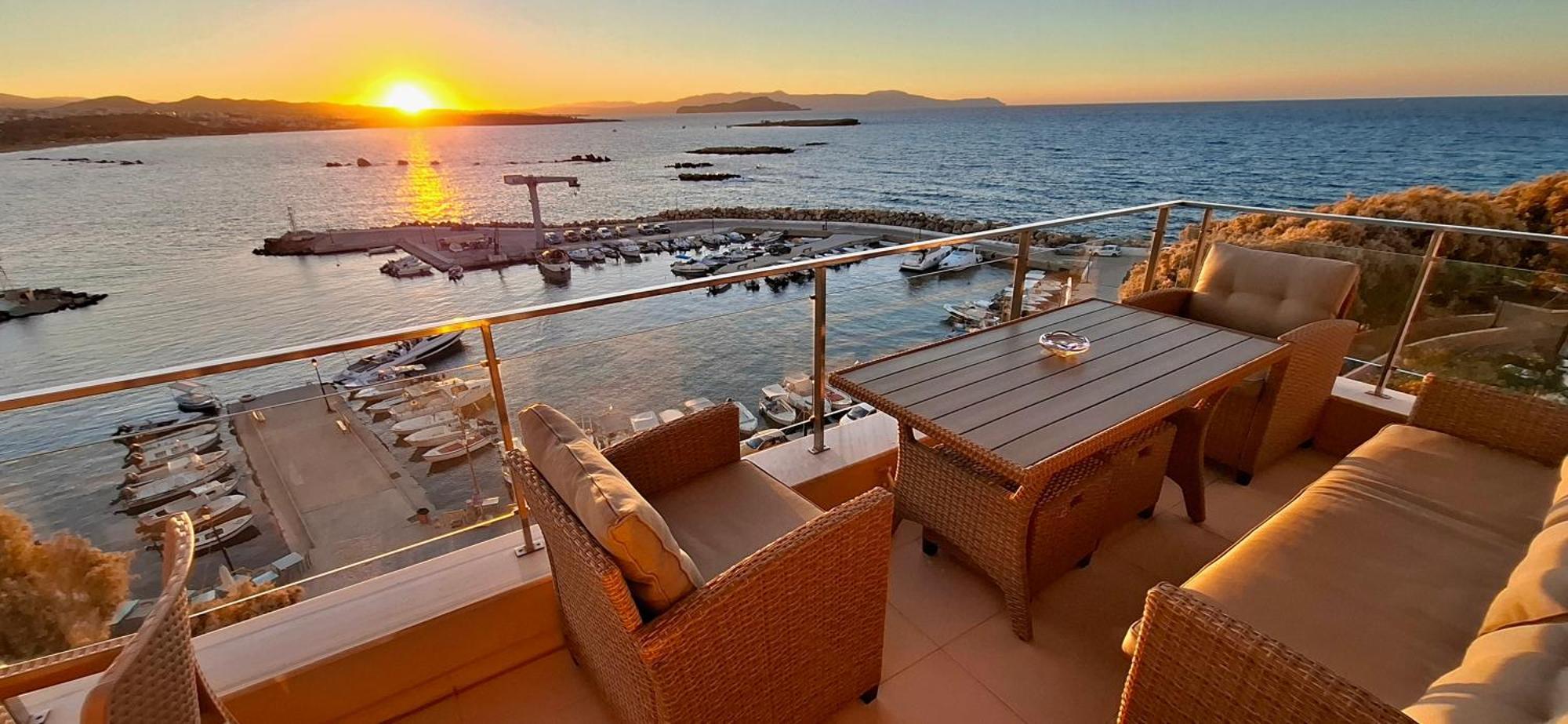 Panoramic Sea View Apartment Chania  Bagian luar foto